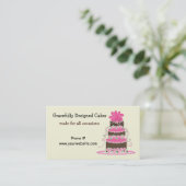 Eleganter Rosa- und Schokoladenkuchen Visitenkarte (Stehend Vorderseite)