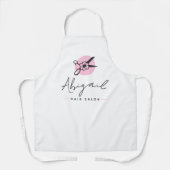 Eleganter Rosa und Schwarze Schere Friseur Styllen Schürze (Vorderseite)