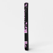 Eleganter rosa und schwarzer Damast mit Monogramm Case-Mate iPhone Hülle (Hinten/Links)