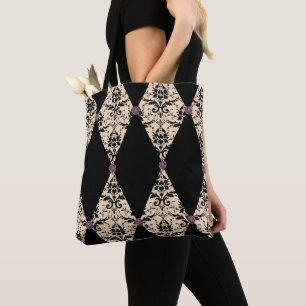 Eleganter rosa und schwarzer Diamant-Damaskus-Must Tasche