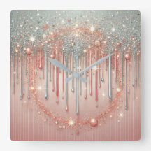 Eleganter Rosa- und Silberrosa-Glitzer Tropfen