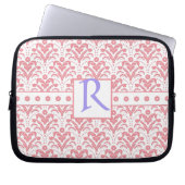 Eleganter rosa und weißer Retro Dreißigerjahre Laptopschutzhülle (Vorderseite)