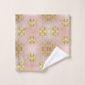 Eleganter Rosa Urlaub Snowflakes Sterne Weihnachte Badhandtuch Set (Waschlappen)