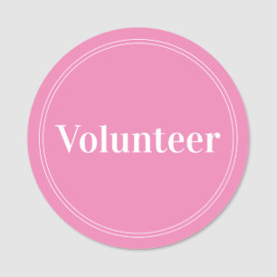 Eleganter rosa Volunteer Magnetic Namensschild