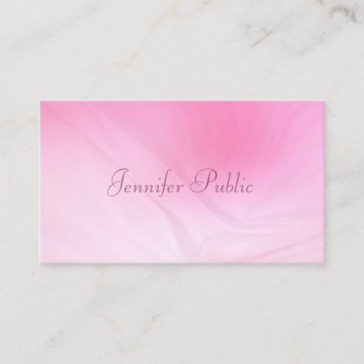 Eleganter rosa Vorlagenhandschriftname Moderner Visitenkarte (Vorderseite)