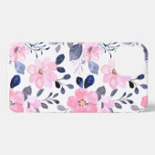 Eleganter Rosa Wasserfarbe-Floral-Handyhülle iPhone Hülle (Rückseite (Horizontal))
