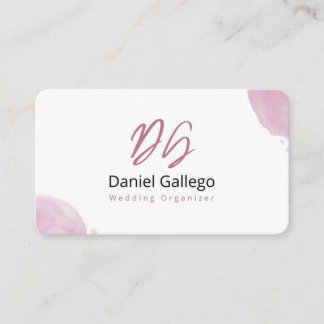 Eleganter rosa Wasserfarbe Hochzeitsplaner Geschäf Visitenkarte