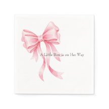Eleganter rosa Wasserfarben-Schleifen-Baby-Empfang