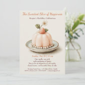 Eleganter rosa Wasserfarbenkuchen Geburtstagsfeier Einladung (Stehend Vorderseite)