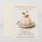 Eleganter rosa Wasserfarbenkuchen Geburtstagsfeier Einladung (Vorne/Hinten)