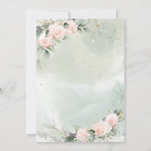 Eleganter Rosa Watercolor Blume Gedenkservice Einladung (Rückseite)