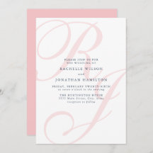 Eleganter Rosa Wedding Monogram Minimal
