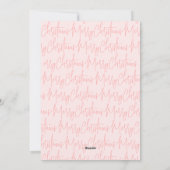 Eleganter, rosa Weihnachtsbaum Feiertagskarte (Rückseite)