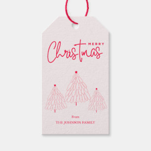Eleganter rosa Weihnachtsbaum Geschenkanhänger