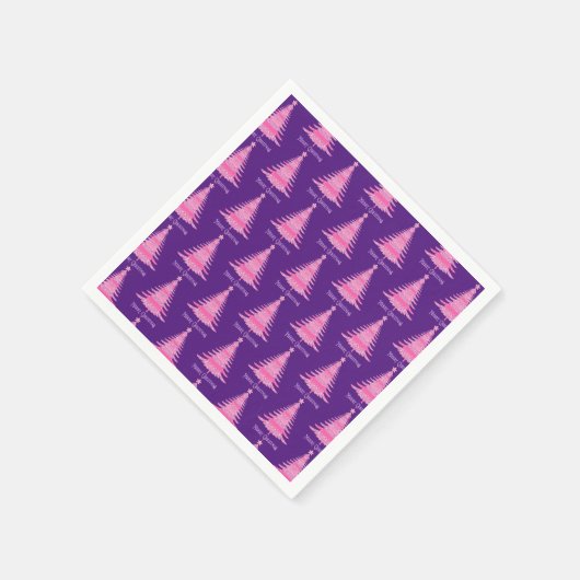 Eleganter, rosa Weihnachtsbaum Lila Serviette (Ecke)