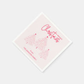 Eleganter, rosa Weihnachtsbaum Serviette (Ecke)
