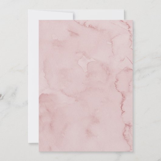 Eleganter Rosa Wein Liebe Brautparty Einladung (Rückseite)