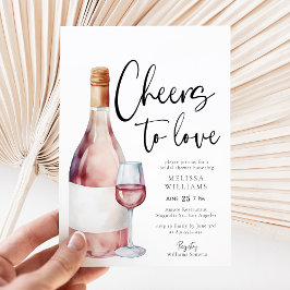 Eleganter Rosa Wein Liebe Brautparty Einladung
