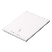 Eleganter rosa, weiße Flamingo Custom Notizblock (Rotiert)