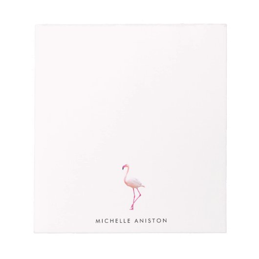 Eleganter rosa, weiße Flamingo Custom Notizblock (Vorderseite)