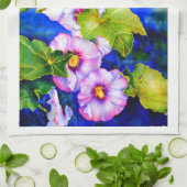 Eleganter, rosa, weißer Blumengarten Küchentuch (Gefaltet)