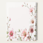 Eleganter rosa weißer Blumenplaner Planer (Rückseite)