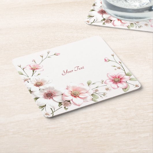 Eleganter rosa Weißer Untersetzer (angewinkelt)