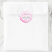 Eleganter rosa Wellness-Center Runder Aufkleber (Tasche)