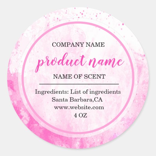 Eleganter rosa Wellness-Center Runder Aufkleber (Vorderseite)