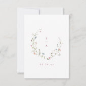 Eleganter, rosa Wildblume Rustic Boho QR-Code RSVP Karte (Rückseite)