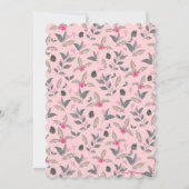 Eleganter rosa Winter florale Wasserfarben Weihnac Einladung (Rückseite)