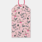 Eleganter rosa Winter florale Wasserfarben Weihnac Geschenkanhänger (Rückseite)