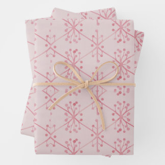 Eleganter rosa Zweig individuell - Frühlingsfloral Geschenkpapier Set