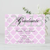 Eleganter rosafarbener Abschluss Ankündigung/Einla Einladung (Stehend Vorderseite)