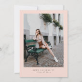 Eleganter, rosafarbener Abschluss Einladung (Rückseite)