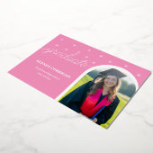 Eleganter rosafarbener Abschluss Einladung für Gir (Gedreht)