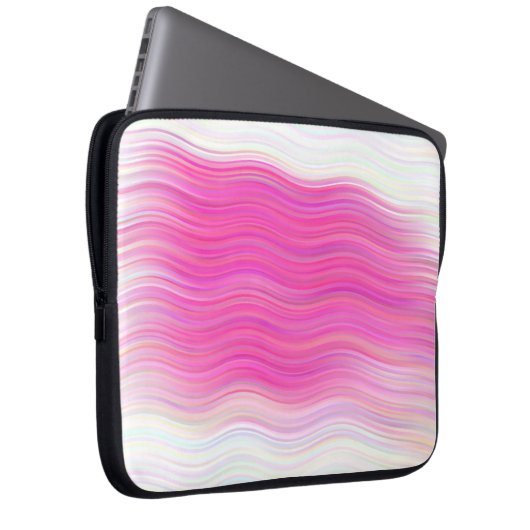 Eleganter, rosafarbener Abstrakter Waves Laptopschutzhülle (Vorne Rechts)