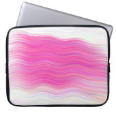 Eleganter, rosafarbener Abstrakter Waves Laptopschutzhülle (Vorderseite)