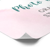 Eleganter, rosafarbener Aquarellstand mit Foto Poster (Ecke)