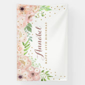 Eleganter, rosafarbener Blume Hintergrund Banner (Vertikal)