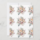 Eleganter rosafarbener Brunch mit Blumen und Bubbl Einladung (Rückseite)