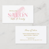 Eleganter, rosafarbener Frauensalon Lange Bläschen Visitenkarte (Vorne/Hinten)