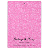 Eleganter rosafarbener Glitzer Black Zickzack Gold Klemmbrett (Rückseite)