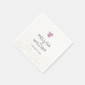 Eleganter rosafarbener Glitzer Herzfrequenz Datum Serviette (Ecke)