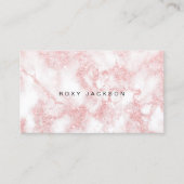 Eleganter, rosafarbener Glitzer-Marmor Visitenkarte (Vorderseite)
