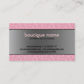 Eleganter rosafarbener Glitzer Silver & Black Acce Visitenkarte (Rückseite)