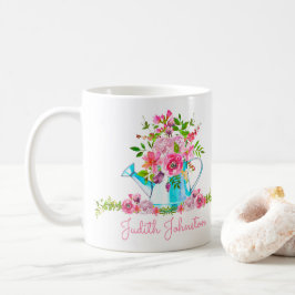 Eleganter rosafarbener Individuelle Name Kaffeetasse
