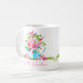 Eleganter rosafarbener Individuelle Name Kaffeetasse (Vorderseite Links)