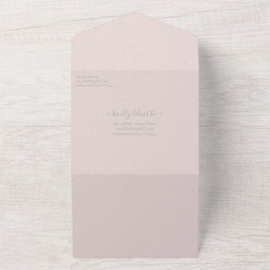 Eleganter, rosafarbener Kreidesteg All In One Einladung (Außenbereich)