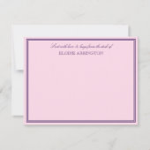 Eleganter, rosafarbener Lila Gesang mit Liebe und Mitteilungskarte (Vorderseite)